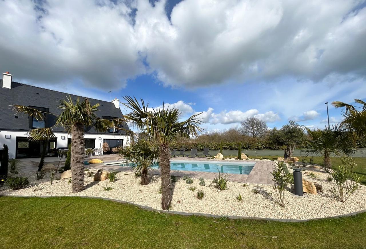 Superbe Villa Tout Confort Avec Piscine Chauffee Er Couverte Et Spa A 2 Pas De La Plage Фуэнан Экстерьер фото