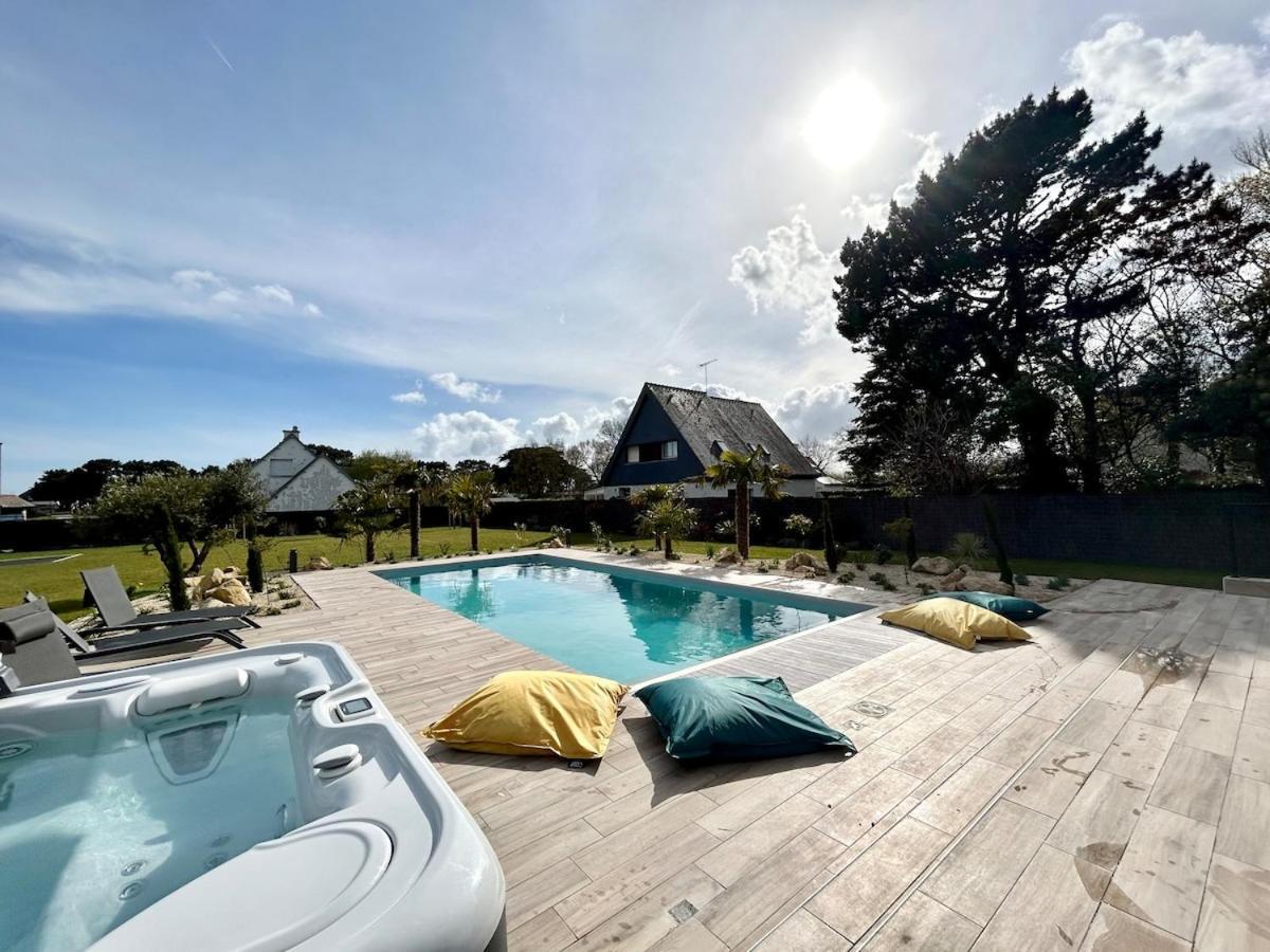 Superbe Villa Tout Confort Avec Piscine Chauffee Er Couverte Et Spa A 2 Pas De La Plage Фуэнан Экстерьер фото
